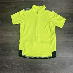 Pearl Izumi Select Mens Large Jersey Shirt Neon Short‎ Sleeve Half Zip Cycling